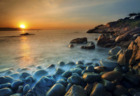 Bãi Tắm Hoàng Hậu lúc hoàng hôn