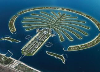 Đảo Cọ Palm Jumeirah nhìn từ trên cao