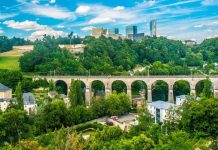 Thành phố Luxembourg nhìn từ trên cao với những kiến trúc cổ kính